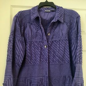 Chico’s Size 1 100% cotton purple jacket